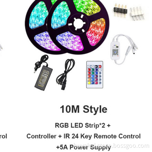 IP65 Waterproof 2835 RGB LED Strip Kit with IR 24-Key Controller